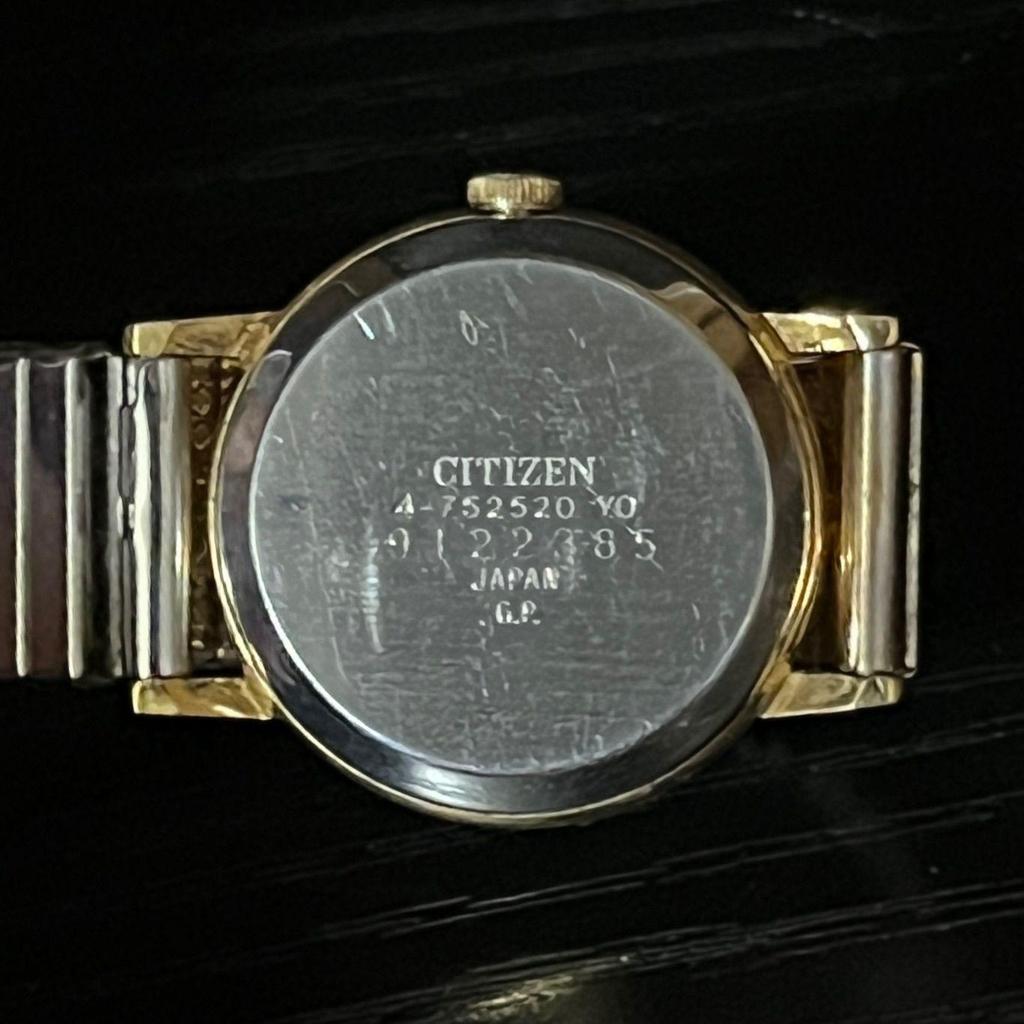 Used Working Condition] CITIZEN QUARTZ Watch Gold Arabic Numerals Ladies Citizen Quartz 4-752520 Battery Replaced Operation Confirmed Vintage