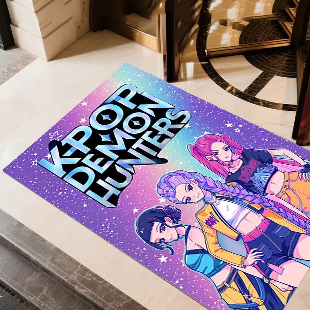 K-pop Demon Hunters Carpet Suitable for Balcony Dormitory Study room Playrooms Antislip Carpet Anime Office Decor Perfect Gift for Women/Men