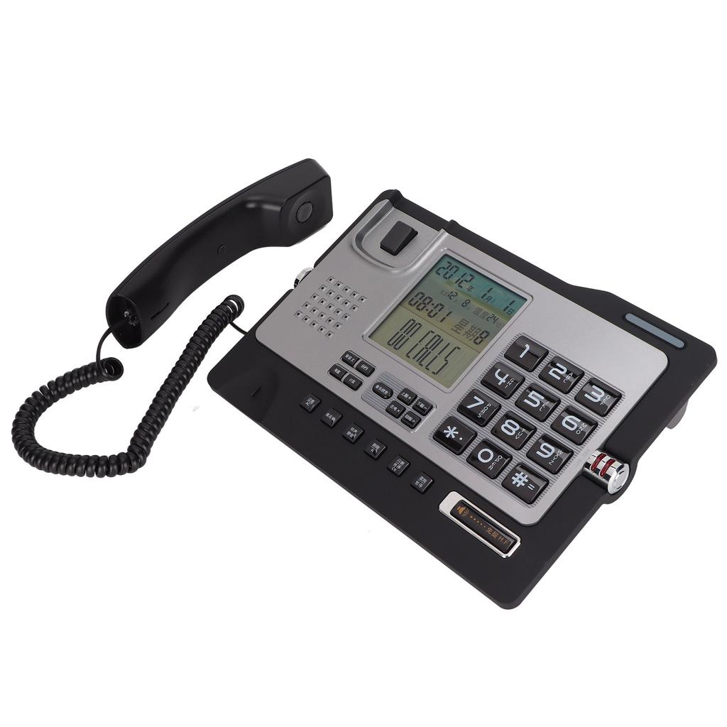 Téléphone fixe filaire avec identification de l'appelant, invite vocale mains libres, fonction muet, pour le bureau à domicile