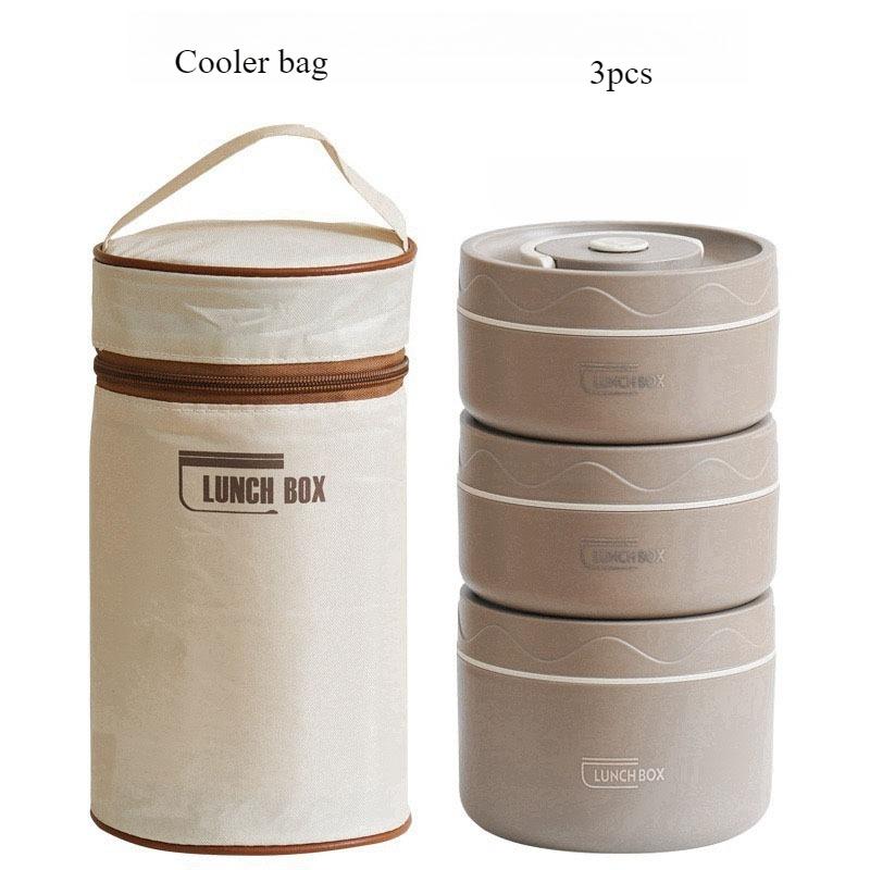 304Stainless Steel Food Grade Insulated Lunch Box Set with Insulated Bag 3Individually Stackable Bento Boxes for Adults and Kids