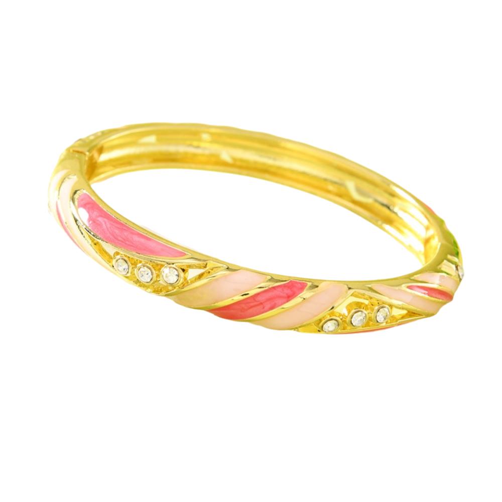 Enamel Vintage Cloisonne Bangle Lines Shape Women's Hand Bracelet Chinese Crystal Bangle Ladies