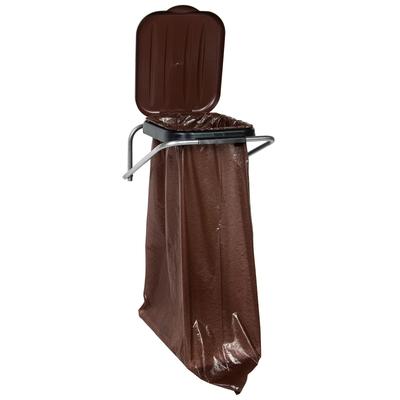 Wandhängender Abfalltrennhalter, braun, für 120L Säcke