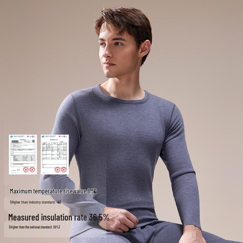 YAYA Men's Thickened Thermal Underwear Set with Cashmere Silk & Dralon Blend