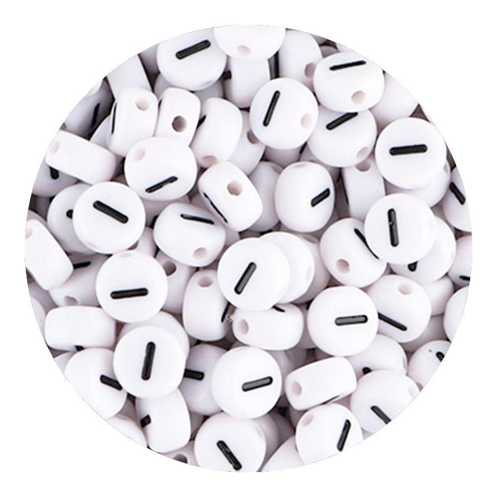 50/100/200pcs/Lot 7x4mm White A-Z Round Alphabet Acrylic Letters Beads Loose Spacer For Jewelry Making DIY Bracelet Accessories