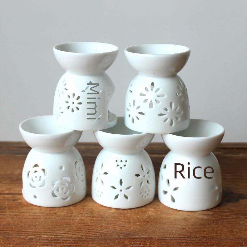 Ceramic Aromatherapy Furnace with Creative Hollow Design and Candleholder Styles 0794