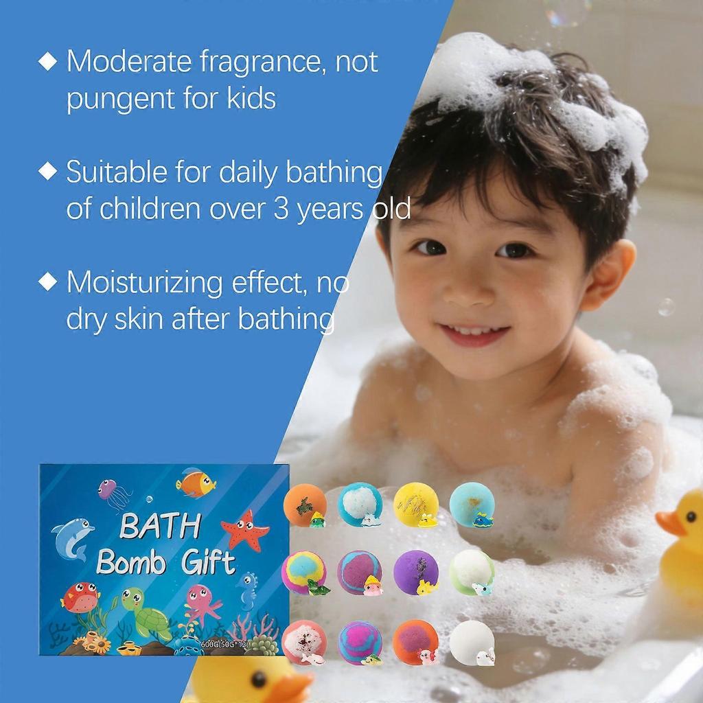 12 Pack Bath Bomb Gift Set, Colorful Bubble Bath Bombs Aromatherapy Spa Set Easter Gift for Kids Boys Girls