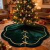 Yousheng Christmas Tree Skirt Velvet Furry Scallop Tree Skirt with Gold Lace Trim for Rustic Xmas Holiday Home Indoor Party Decor