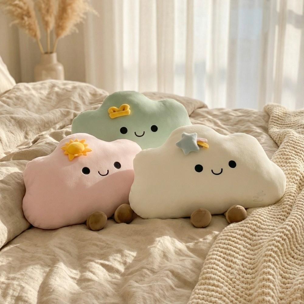 White Blue Pink Stuffed Simulation Pillow Fluffy Soft Sofa Cushion Soft Cloud Plush Toy Sofa