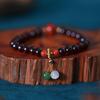 Burgundy Garnet Bracelet Female Niche Design Ethnic Style Natural Hetian Jade Diy Nanhong Bracelet