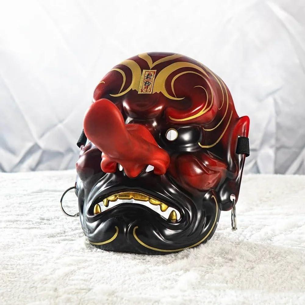 Full Face Japanese Tengu Oni Mask - Cosplay Roleplay Costume Prop Party Decoration