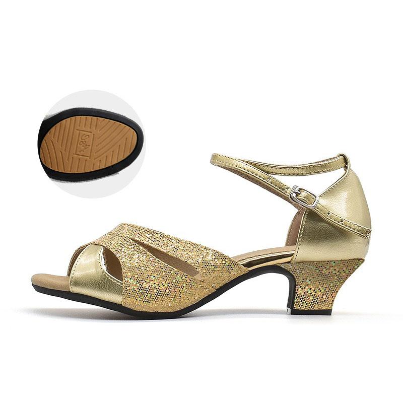 Summer Women's High Heels Sexy Openwork Open Toe Stiletto Sandals Mid-heel Ankle Buckle Strap Sandals Latin Style Dancing Shoes