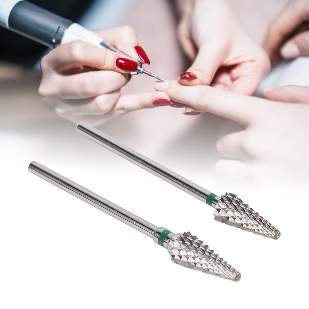 2 Stück Nagelbohrer-Set Wolframcarbid Nagelbohrer Nagel Schleifkopf für Maniküre Schleifen und Nagelgel Entfernung