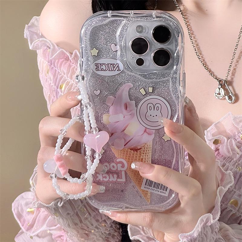 Krémový vzor pouzdro na mobil s náramkem pro iPhone 11 Pro Max/14/13 Pro od Zhitai