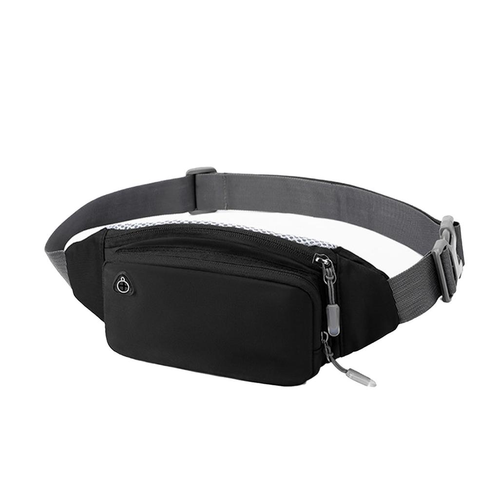 Nylon Fanny Pack Multipurpose Large Capacity Waist Bag Pack with Adjustable Belt for Walking Running Hiking Biking