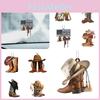 Dekoratives Acryl-Hängeornament für das Auto, Retro-Cowboy-Stiefel und Hut, ideal für Geschäftsgeschenke und Auszeichnungen