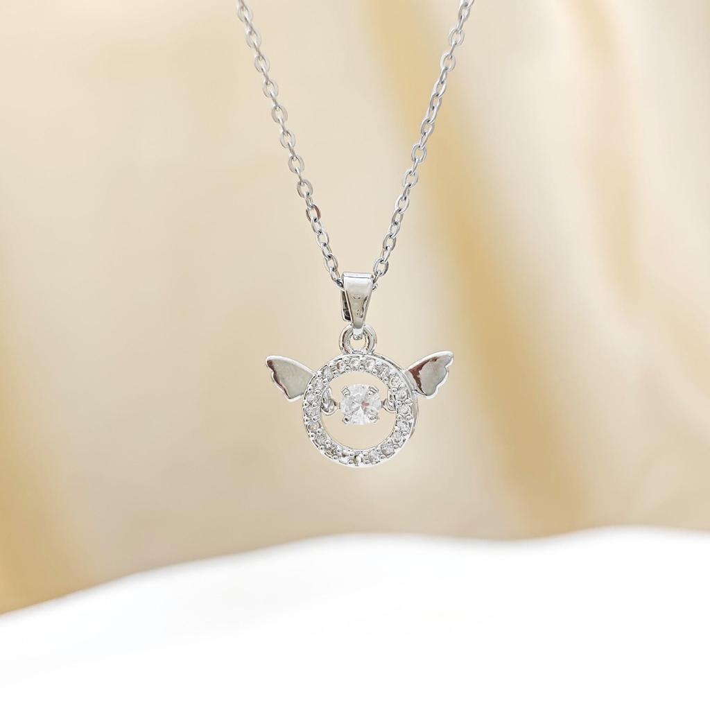Elegant Zirconia Angel Wings Necklace – High-End Lively Collarbone Chain Bestseller