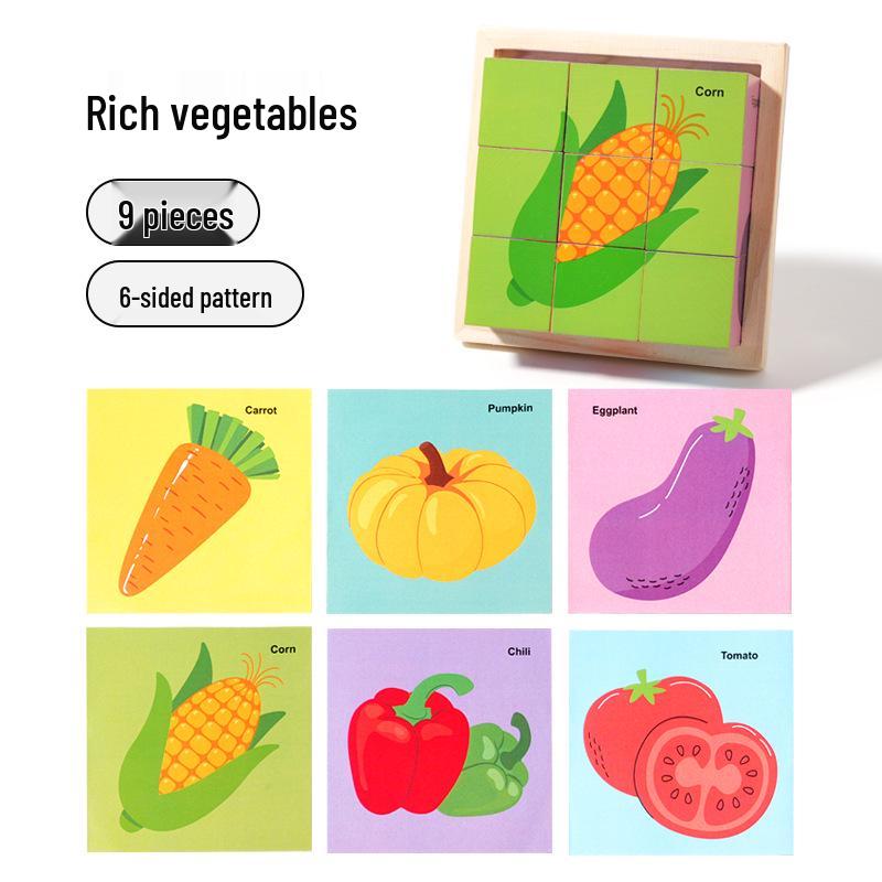 Children s 3D Wooden Puzzle Blocks: Transportation & Animals Cognitive Educational Toys
