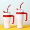 Explosion gradual change color vacuum giant thermos cup outdoor portable car straw car cup handle ice
