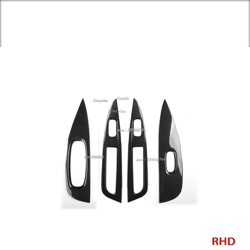 LHD RHD For Nissan Qashqai J11 ABS Carbon Fiber Interior Accessories Side Window Switch Cover Frame Car Decoration