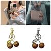 Sparkling 3D Cherry Charm Keychain Accessory Fashionable Fruit Shape Key Rings Portable Bag Decoration for Women