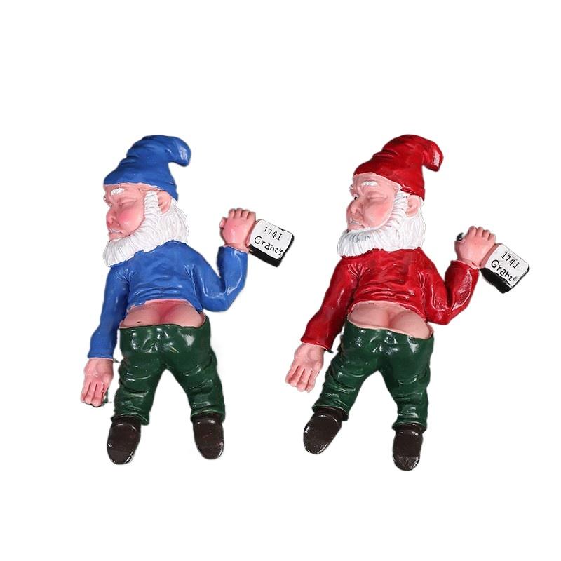 Dwarf resin crafts ornaments parody drunken garden gnome micro landscape decoration statue accessories