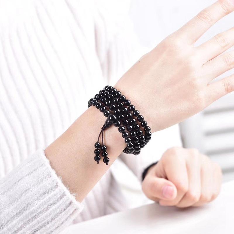 Rainbow Eye Obsidian 108 Mala Beads Prayer Multilayers Bracelet