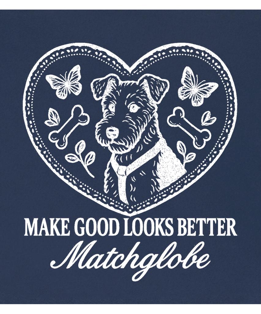 MATCHGLOBE Doggy Heart Oversized Tee (Navy)