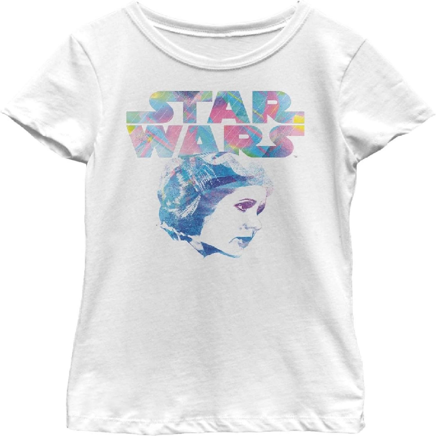 ЗВЕЗДНЫЕ ВОЙНЫ Девочка Повстанческая Принцесса Лея Голографическая Футболка XXXXXL белый