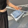 Lapimou Handbag, Bucket Bag, Silver Bag for Women, Silver and Black, Popular Korean Style, Cute, Stylish, Casual, Large Capacity, Perfect for