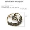 Elegante graue Kristall-Damenbrosche, antikes Goldfarben-Design, böhmischer ethnischer Party-Schmuck, Geschenk 2023