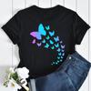 New Butterfly Print T Shirt Women T Shirt Summer Fashion Female Tops Ladies Short Sleeve Graphic Tee Shirts Woman Cute T-Shirts