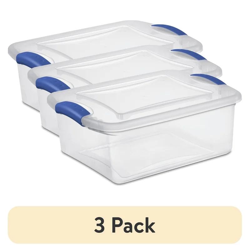 

15 Quart Clear Plastic Storage Bins with Lids Stackable Latching Bins Ideal Clothing Shoes Crafts Organizing 3 Pack United States
