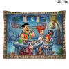 The Flintstones Cartoon Wall Tapestry Aesthetic Wall Hanging Printed Fabric Blanket Decorative Tapestries for Bedroom Living Room Home Decor