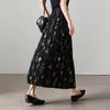 SOFSIL Women's Retro Floral Pleated A-line Skirt