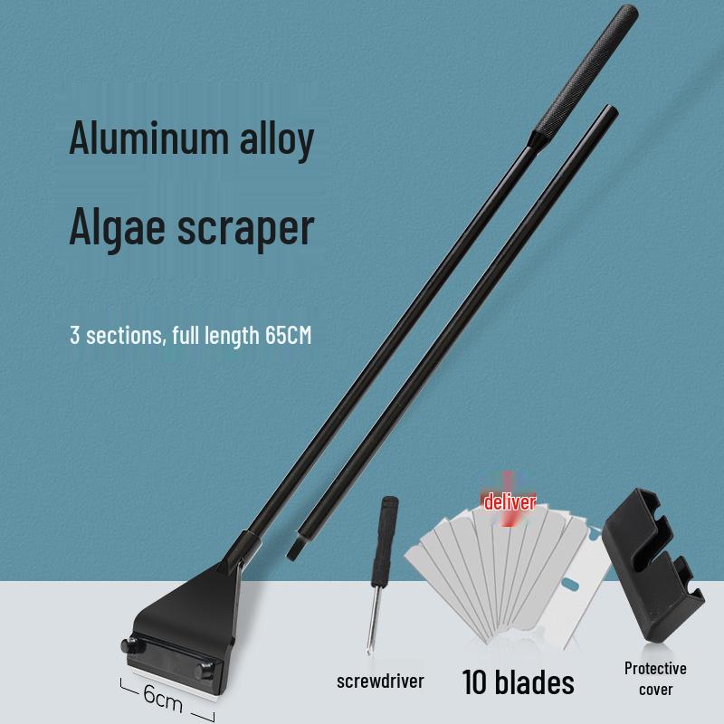 Aquatic Plant Tank Cleaning Set: Algae Scraper, Seaweed Remover, Moss Knife, No Dead Angle Brush Tool.