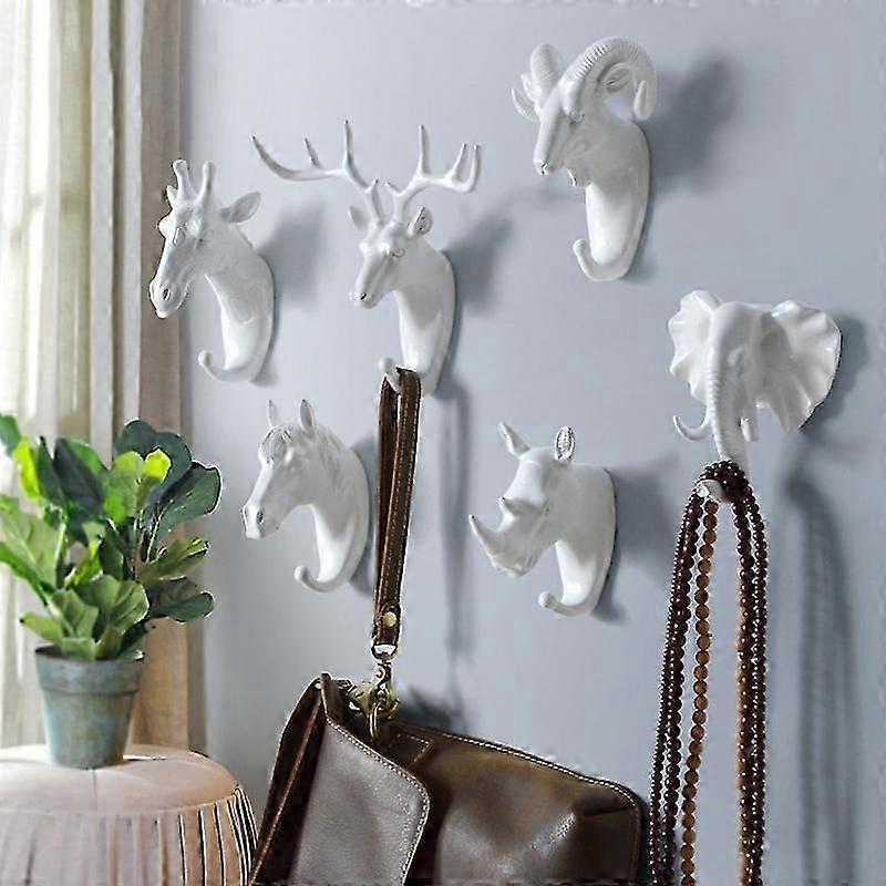 Horse Head Resin Hook Animal Clothes Hanger Wall Decoration for Hallway Cloakroom
