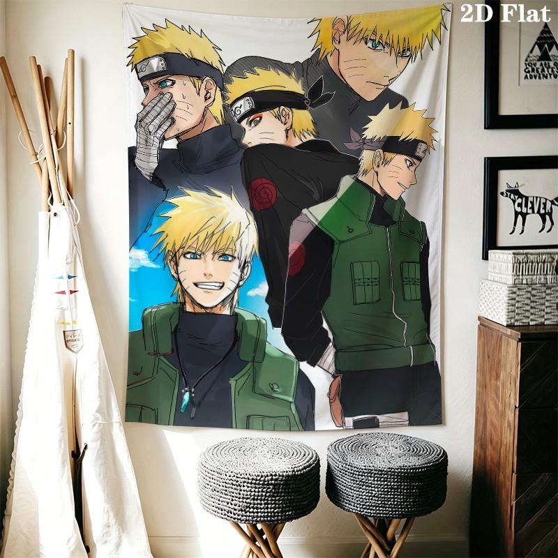 Naruto Evolution Wall Tapestry Aesthetic Wall Hanging Printed Fabric Blanket Decorative Tapestries For Bedroom Living Room Home Decor