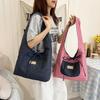 Plaid cloth bag large capacity double-sided back handbag new summer popular casual versatile shoulder armpit bag