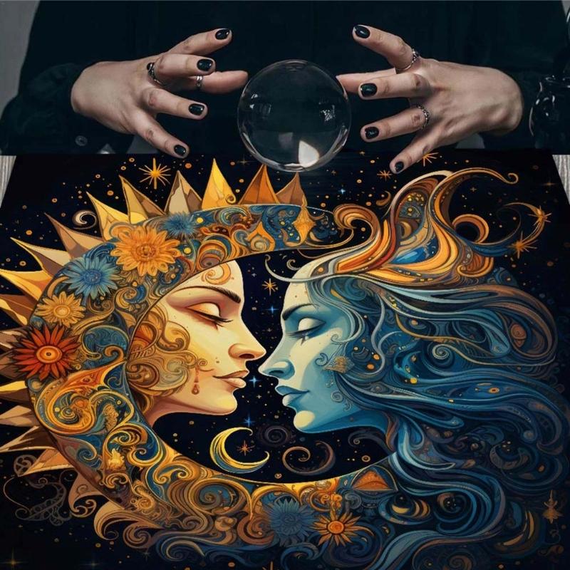 Mystical Cloth Tarot Tablecloth Table Cover for Kitchen Dining Party Decors