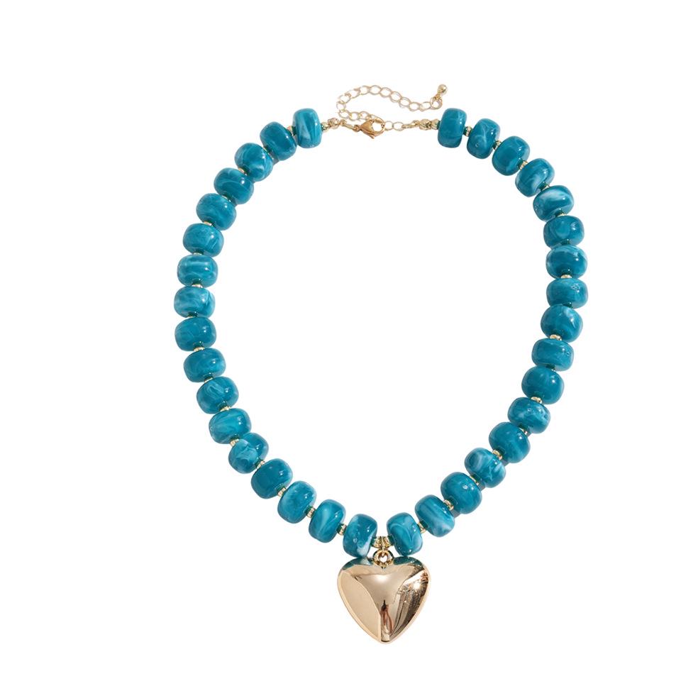 Collier Cœur Dégradé Acrylique - Chaîne de Clavicule Dopamine Haut de Gamme Européen & Américain.
