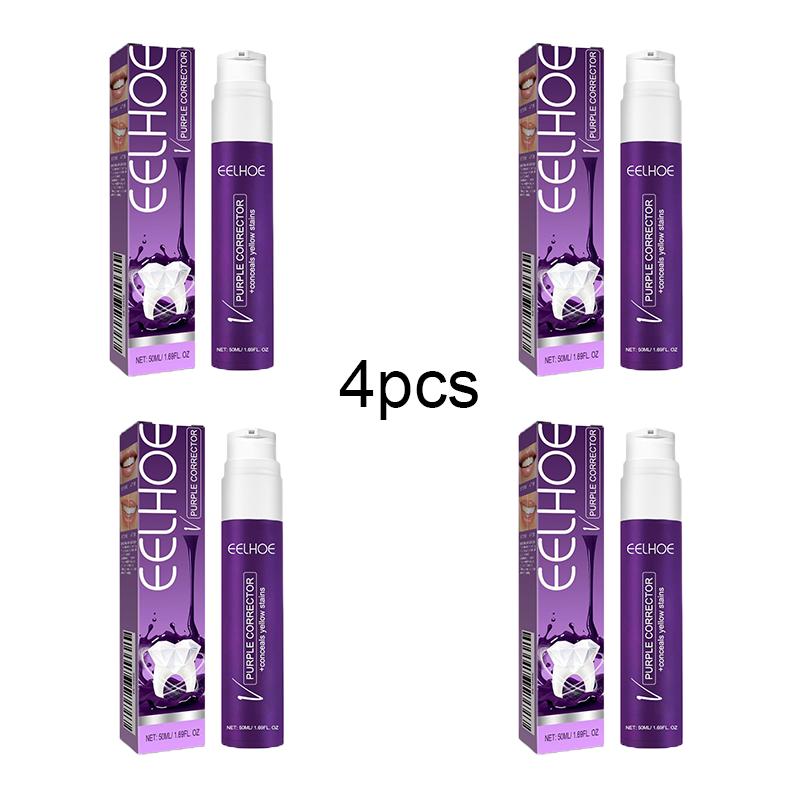 EELHOE v34 Purple Toothpaste Tooth Stain Removal Anti-Pigmentation Yellow Teeth Clean White Bright White