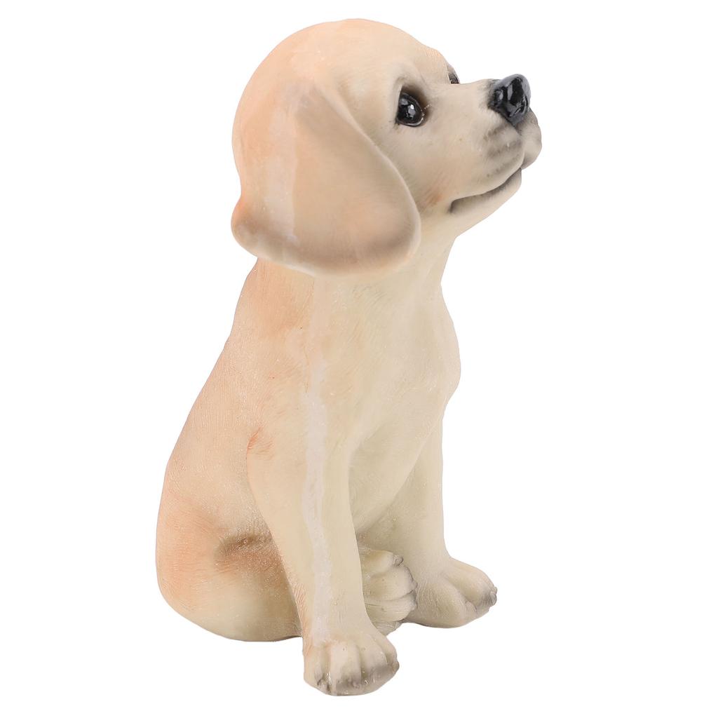 Yellow Labrador Puppy Figurine 7.5x7.5x14cm Cute Resin Sitting Labrador Dog Statue Desktop Ornament