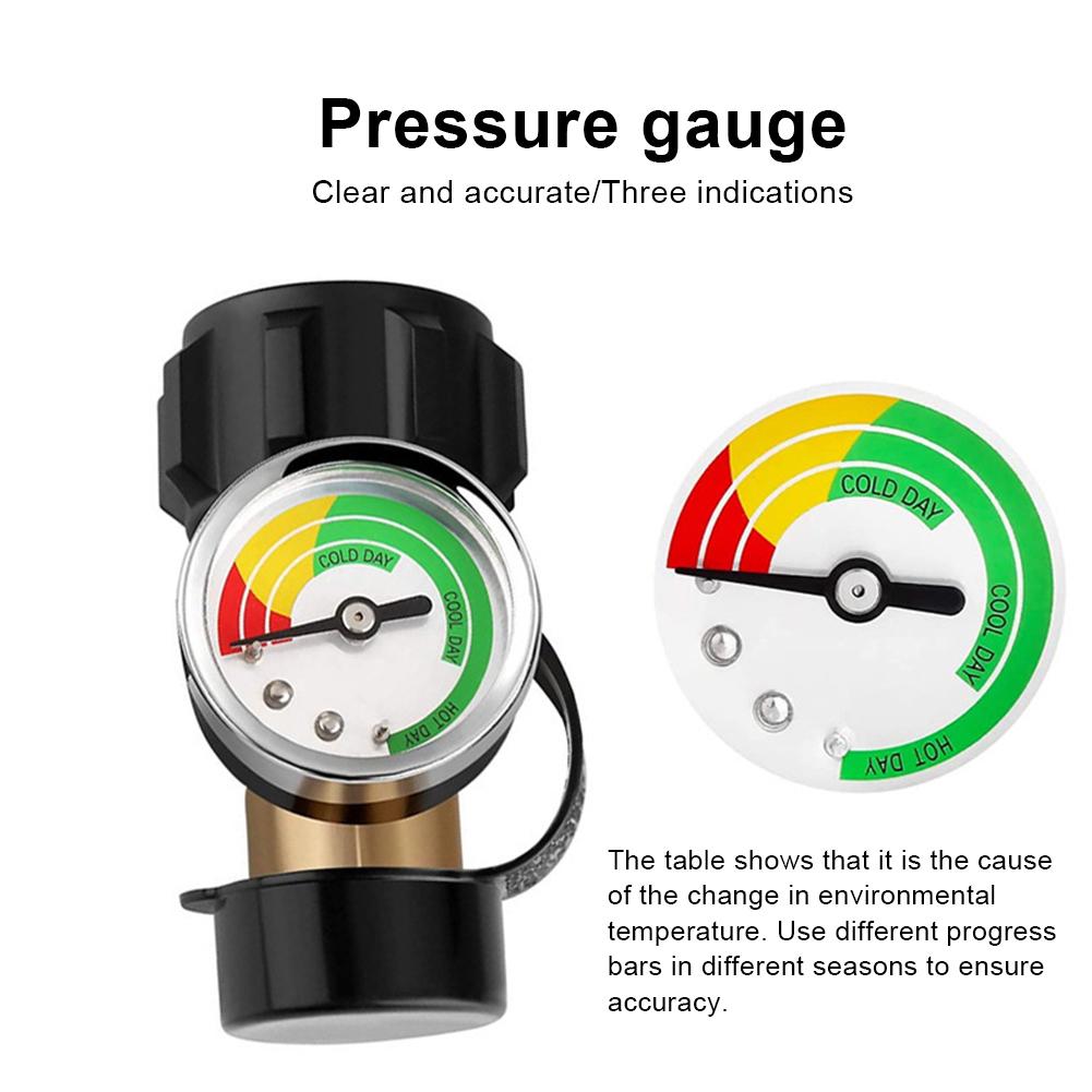 QCC Type Propane Tank Gauge Level Indicator Leak Detector Gas Pressure Meter Universal Propane Gauge for 5lb-40lb Propane Tanks