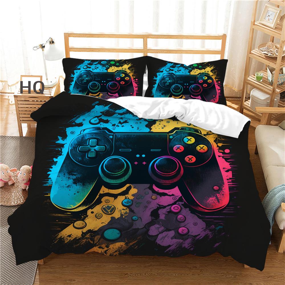 3D herní konzole Tisk Domácí povlečení King Size Povlečení Polyester Chlapecký náctiletý Výzdoba ložnice