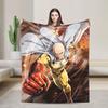Manga One Punch Man Fleece Throw Blanket  Blankets for Bed Office Super Warm Bedding Throws,