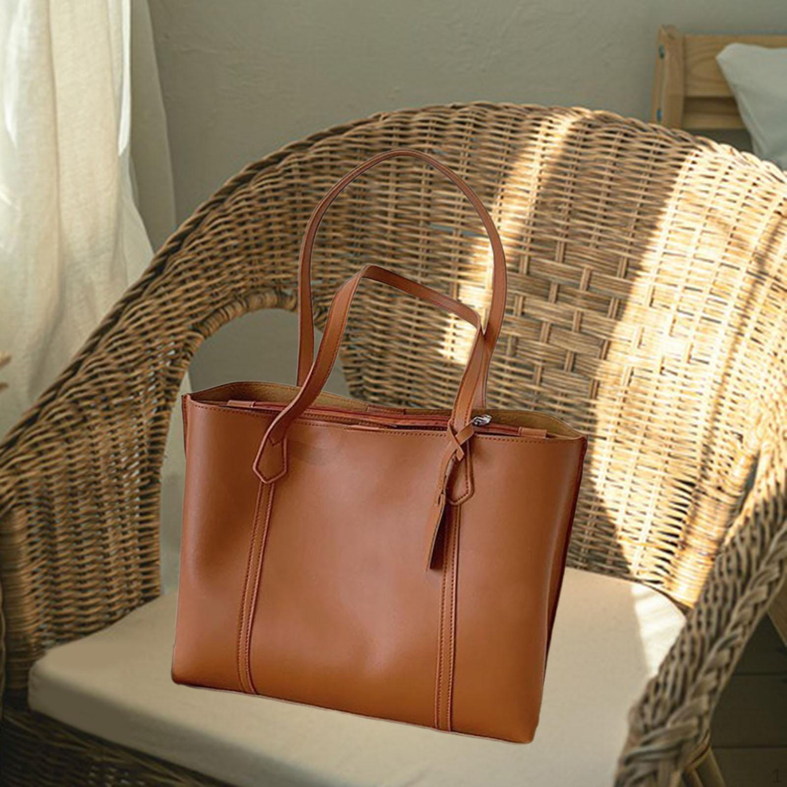 

Женская сумка-тоут из искусственной кожи с ручкой сверху, большая вместимость, дамская сумочка коричневый