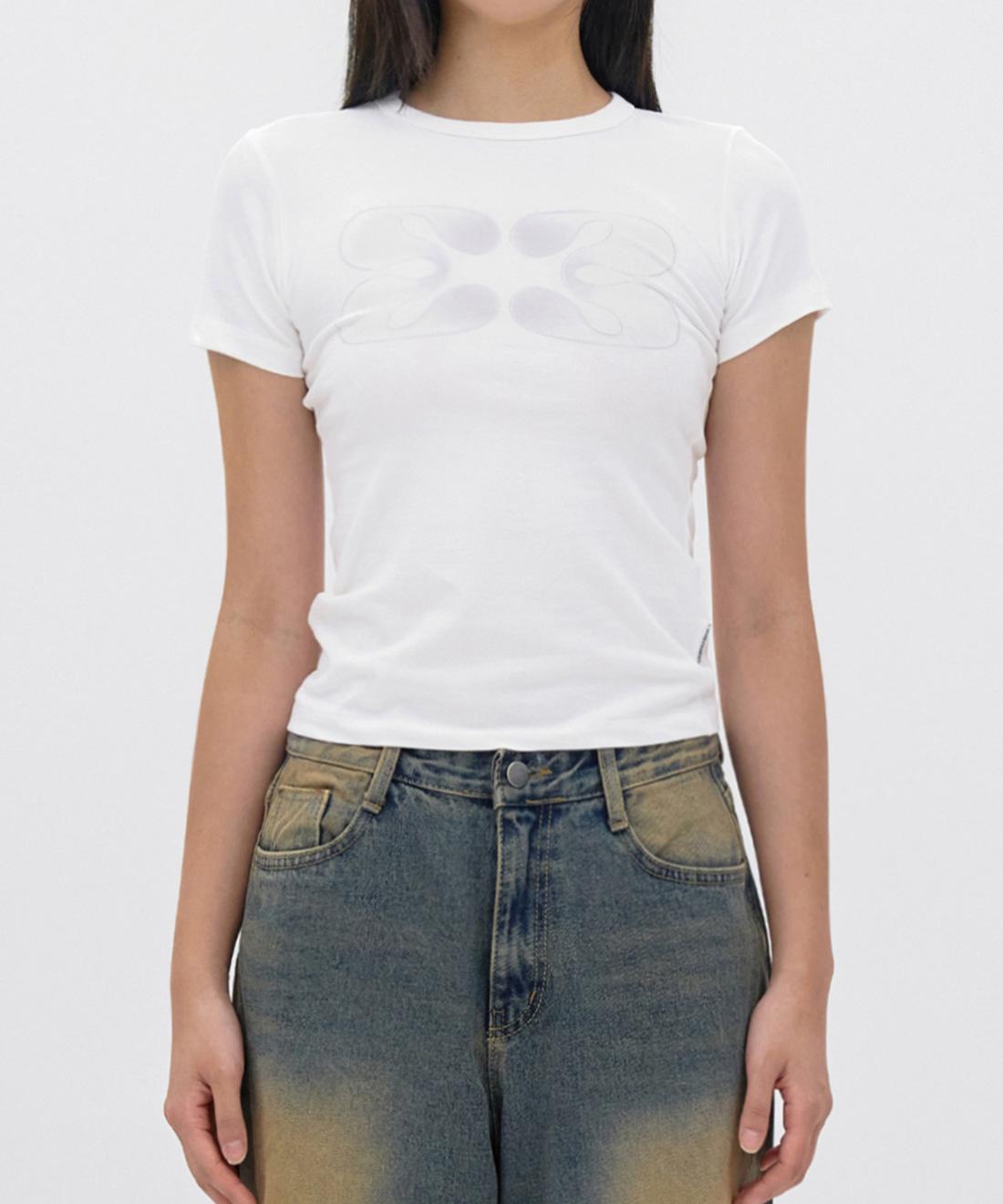 Kissing Essential Symbol Sleeve Top (White) White