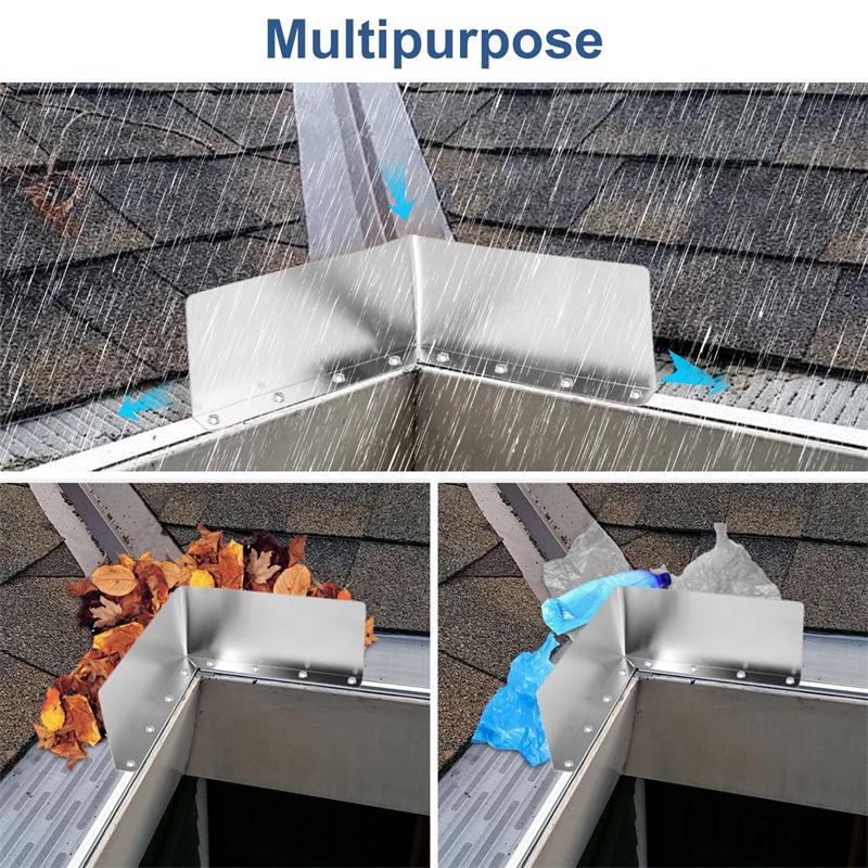 4 Stück Regenwasser-Kehlrinne Spritzschutz Regen Tropf Rinnenschutz, Regen Tropf Rinnenschutz für Haus Schindeldächer Ecke
