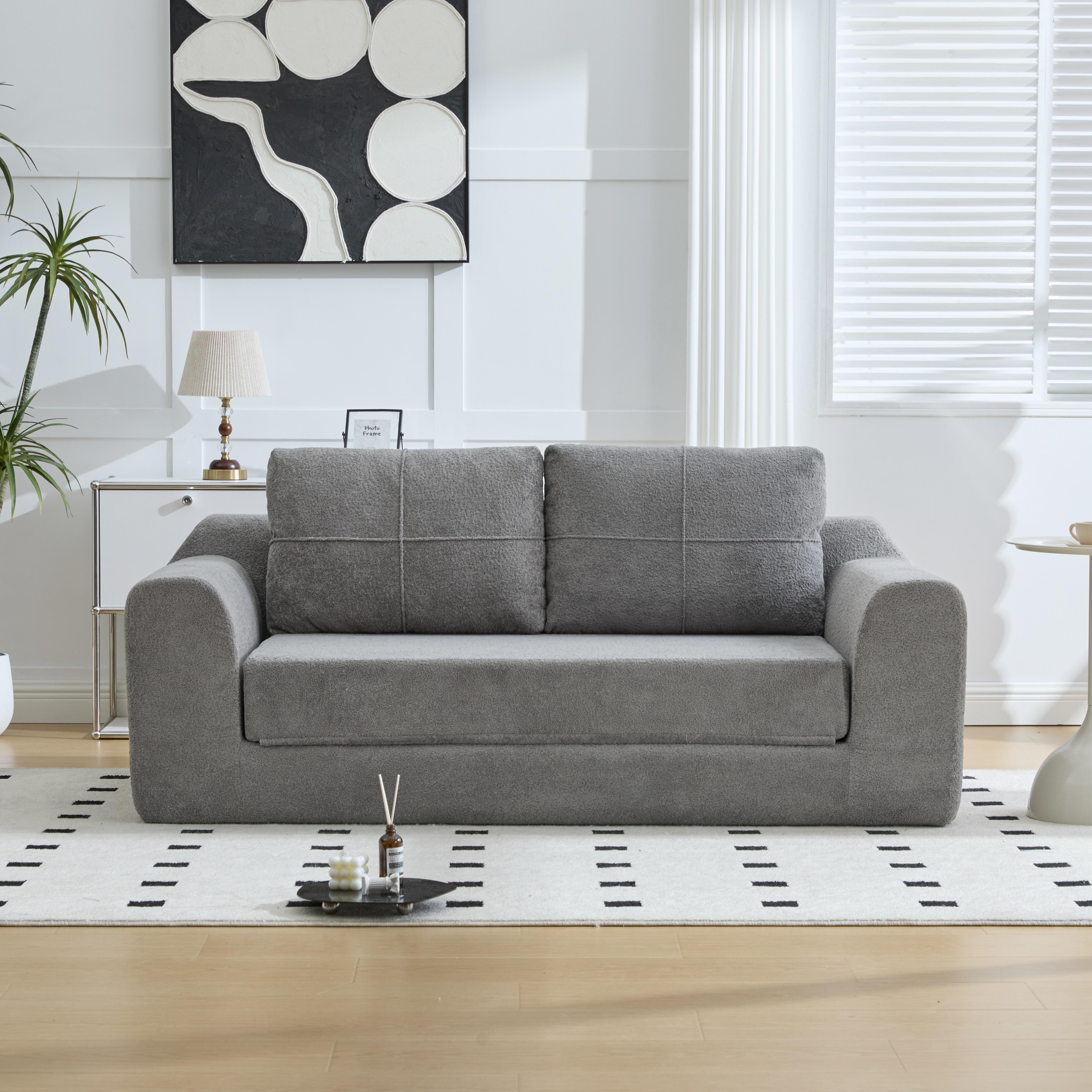 Compressed convertible folding sofa bed, modern