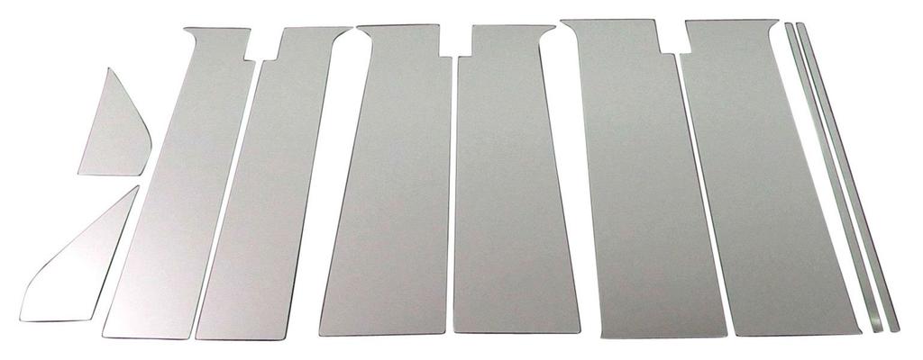 BRIGHTZ Finish Stainless Steel Pillar Panels with Visor for Every Wagon DA64W Compatible with and 64 Wagons Ultra-Mirror (10-Piece Set) [PIL-SIL-135]